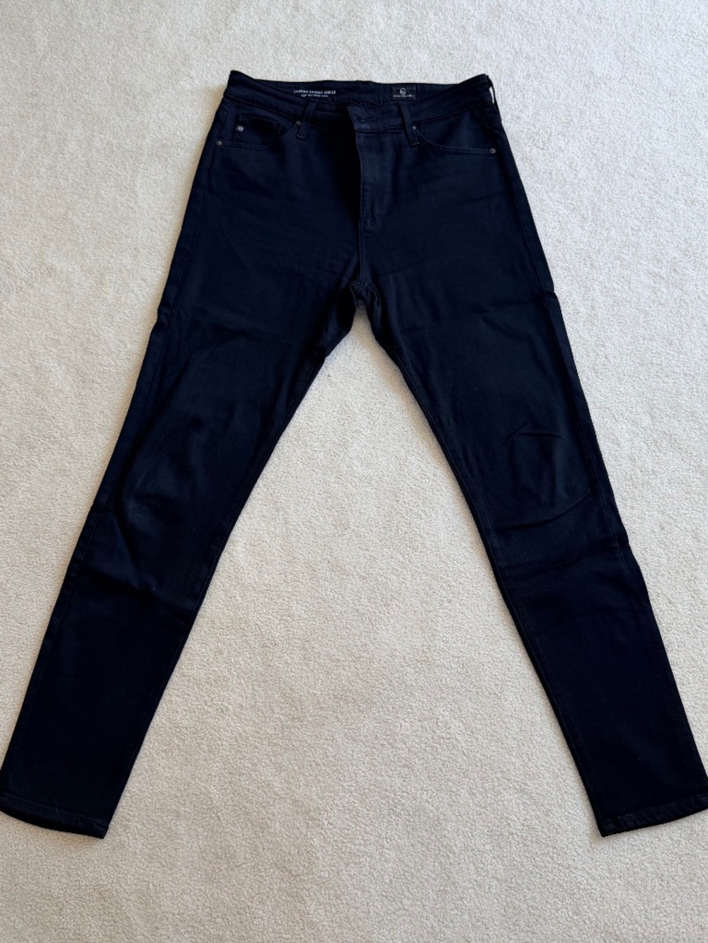 AG Farrah Skinny Ankle High-Rise Jeans, Black, Size 28R
